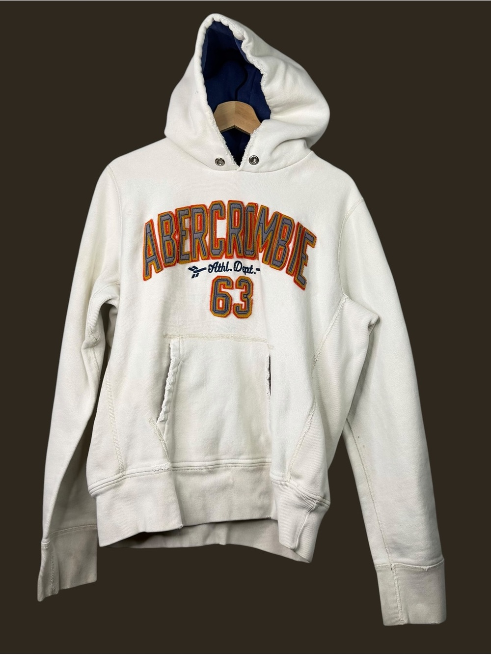 VTG Abercrombie & Fitch Y2K Heavy Hoodie Men's L Collegiate Preppy Skater Grunge